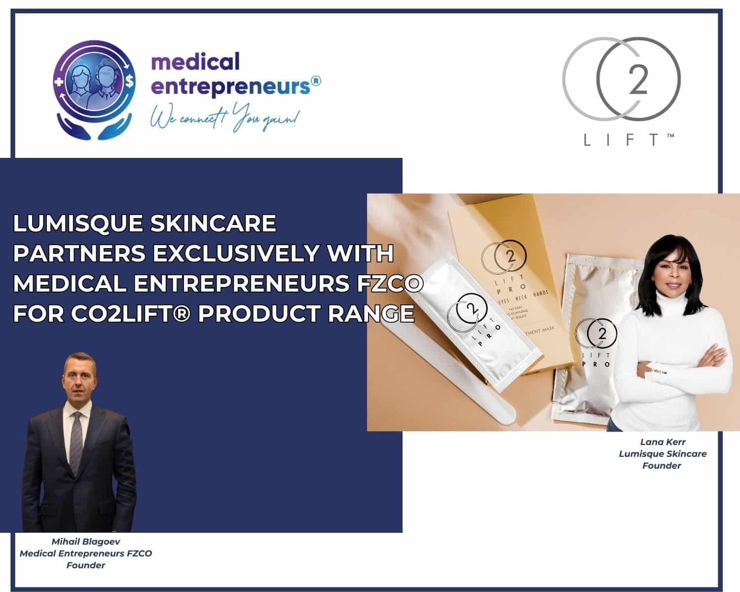 Lumisque Skincare Partners Exclusively with Medical Entrepreneurs FZCO for Co2lift product range