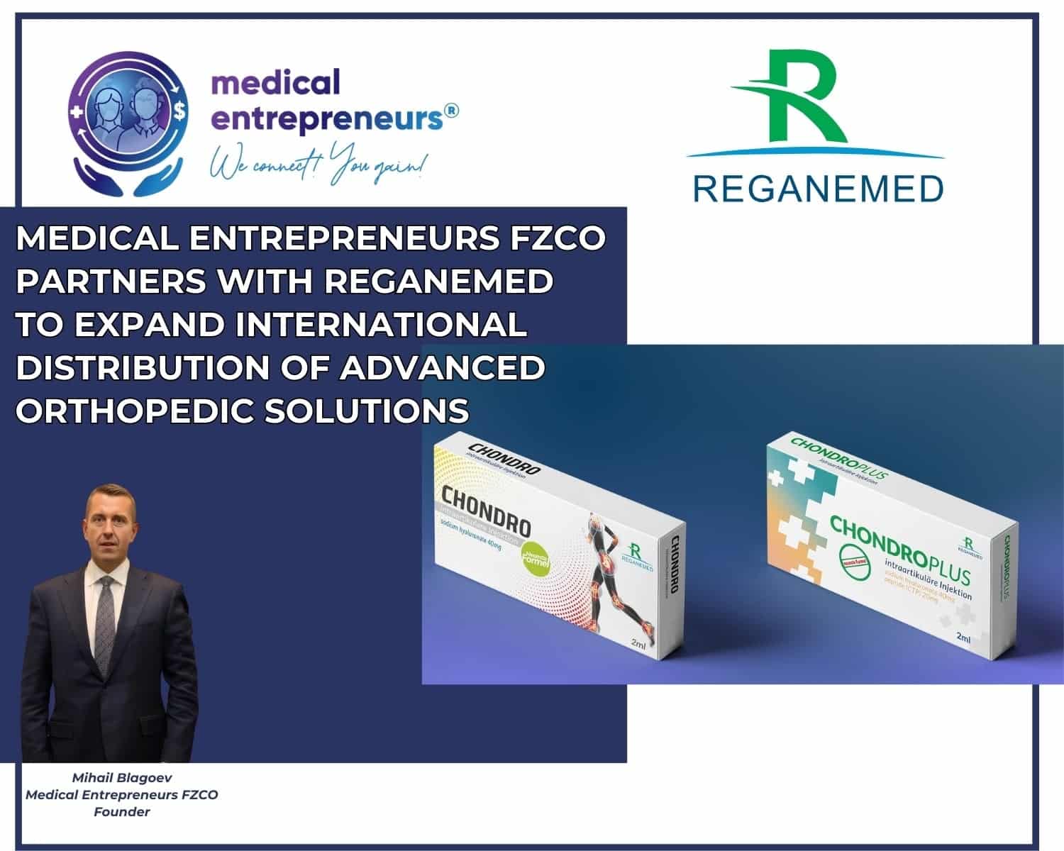 Medical Entrepreneurs FZCO Partners with Regenamed to expand international distribution of advanced orthopedic solutions